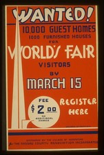 Photo:New York Hempstead 1939 World's Fair Guest Homes Wanted Poster picture