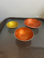 Vtg Emalox Norway Anodized Aluminum Nesting Bowls Set 3 Rare Block Sticker MCM picture