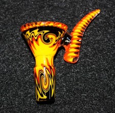 14mm FLAMING VORTEX Glass Slide Bowl w/ built-in screen Tobacco Glass Slide Bowl picture