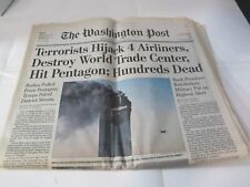 The Washington Post Newspaper September 12, 2001 9/12/2001 Twin Towers 9/11 etc picture