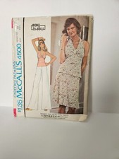 McCall's 4500 Size 10 Top, Skirt, & Pants Cut Complete 1975 picture