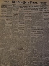 Vintage Nazis Seize Austria/Chamberlain & Hitler MeetNEW YORK TIMES News Article picture