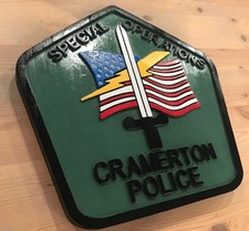 Police Cramerton 3D routed carved Patch Plaque Sign Custom picture