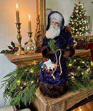 Vintage 1988 Sue Pope Handcrafted Old World Santa Claus Doll 12” Signed Folk Art picture