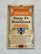 1956 Disneyland Santa Fe Railroad New Circle Route Brochure Map Vintage Disney picture
