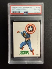 1980 PSA 6 Captain America Marvel Spanish Sticker #231 Marvel Terrabusi picture