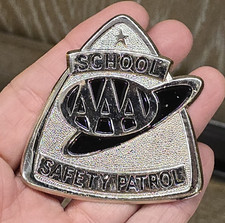 Vintage AAA School Safety Patrol Large Badge Pin picture