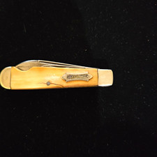 Vintage Keen Kutter K280 Pocket Knife 2-Blade Bone Swell End Jack As-Is Cracked picture
