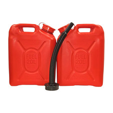 Lot 2 New Scepter Red Military Fuel Can MFC 5 Gallon 20 L With NEW SPOUT HIFLOW. picture