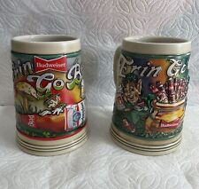 Budweiser St Patrick's Day Erin Go Bud 1992 & 1993 Steins. Never Used picture