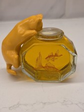 Avon Vintage Perfume Bottle Curious Kitty Fishbowl Collectible 2.8 oz Bottle picture