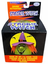 NOS Vintage 1990s Trendmasters Halloween Strobie Witch Sound Activated Light NEW picture