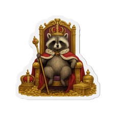 Die-Cut Fridge Magnet Royal Raccoon Majestic Rule picture