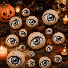 16 Pcs Halloween Eyeballs Orbs, 4 Size Realistic Scary Eyeballs | Vintage Foam E picture
