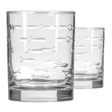 Rolf Glass School of Fish 13 oz Double Old Fashioned Whiskey Cocktail Glass | Se picture