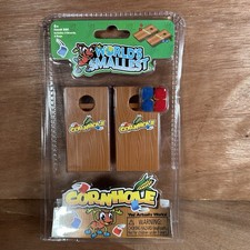 World's Smallest CORNHOLE SET Game Corn Hole Board Miniature Bags boards Mini picture