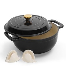 5QT Enameled Cast Iron Dutch Oven, Heavy Duty Dual Enamel Coating FDA Certified picture