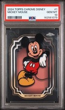 Graded 2024 Topps Chrome Disney Mickey Mouse 1 Trading Card PSA 10 Gem Mint picture