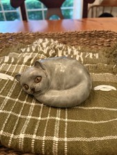 Vintage Andersen Design Studio Pottery Gray Curled Cat Figurine - 5