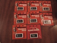 Vintage NOS 8 Packs Wilkinson Sword Double Edge Razor Blades in Original Package picture