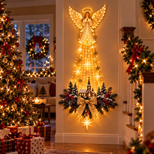 Nativity Wall Decor Christmas Holy Family Star LED Light Hanging Ornament picture