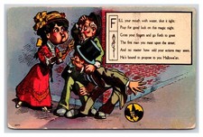 Nash Halloween Series No 1-1077 Poem Comic Witch 1909 DB Postcard P25 picture