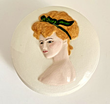 Vintage Rymryl Ceramic Gibson Girl Vanity Powder Box 3D Victorian 7