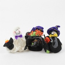 Lot of 3 Delton Product Corp Halloween Collectibles Witch Black Cat Ghost picture