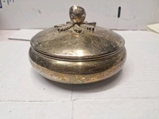 Vintage Plateria Ismael Sarmiento Silver Plated Trinket Box Rose Finial Colombia picture