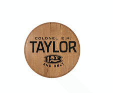 E.H. Taylor Bourbon Barrel Head Oak Laser Engraved Wall Decor picture