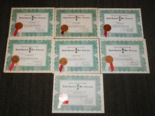 VINTAGE 1930S-40 DEPT NY UNITED SPANISH WAR VETERANS 7 APPOINTMENT CERTIFICATES picture