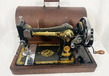 1936 Singer model 28 Hand Crank Sewing Machine Victorian Decal Set BentWood Case picture