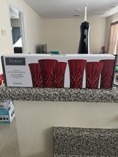 Dublin Collection Crystal Vodka Shooters Shot Glasses Set Of 6 - 2oz Red New picture