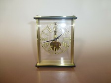 RARE VINTAGE GERMAN SKELETON BAGUETTE TYPE WIND UP MOVEMENT CLOCK (WATCH VIDEO) picture