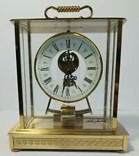 [WORKING] Seth Thomas Vintage Skeleton Glass Gold Mantle Clock 0792 West Germany picture