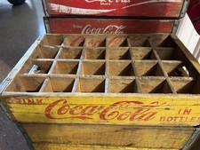 Vintage yellow Wooden Coca-Cola Crate - picture