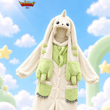 Official Digimon Adventure Terriermon Coral Fleece Hooded Home Pajamas picture