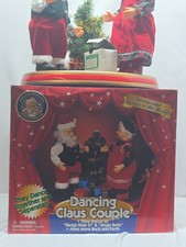 Vintage 1998 Gemmy Dancing Claus Couple Santa Mrs Claus Animated Musical Works B picture