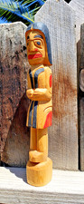 WATCHMAN - NWC Totem Pole - Yellow Cedar - Hand-Carved and Painted - Signed 
