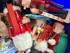 Christmas Nutcracker Figurines Assorted Lot, Multicolor Holiday Figures picture