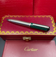 ON SALE SALE Cartier Santos de Cartier Green Silver Ballpoint Pen Luxury New picture