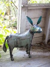 Recycled Metal Donkey Yard Art Statue Farm Animal Mule Horse Barn Reclaimed picture
