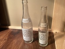 2 Vintage Ligonier Beverage Soda Bottles 7oz And 12oz Glenshaw Glass picture