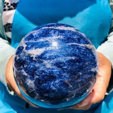 4.24LB Natural Blue Vein Stone Ball Quartz Crystal Mineral Healing Sample 6004 picture