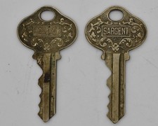2 Vintage Sargent & Co Brass Keys R93876 - Matching Pair picture