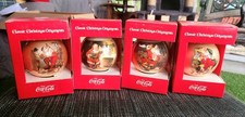 4 Classic Coca-Cola Chritmas Ornaments from 1963-1966 Never Used Original Box picture