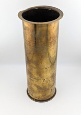Antique Brass WW1Trench Art Shell Case Walking Stick Stand Hearth Poker Firetool picture