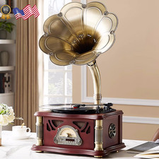 Vintage Gramophone with Bluetooth Input Vintage Record Players Retro Gramophone picture