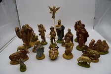 RARE Vintage Atlantic Mold Nativity Scene 18 Pieces Excellent Condition picture