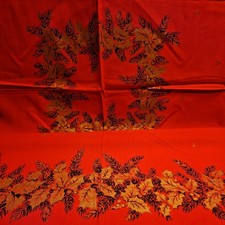 VINTAGE MCM CHRISTMAS TABLECLOTH picture